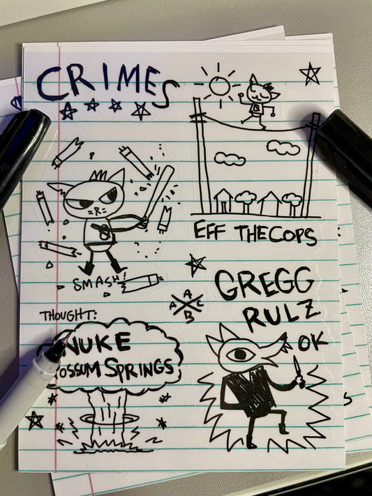 Crimes | Night in the Woods Sticker Sheet