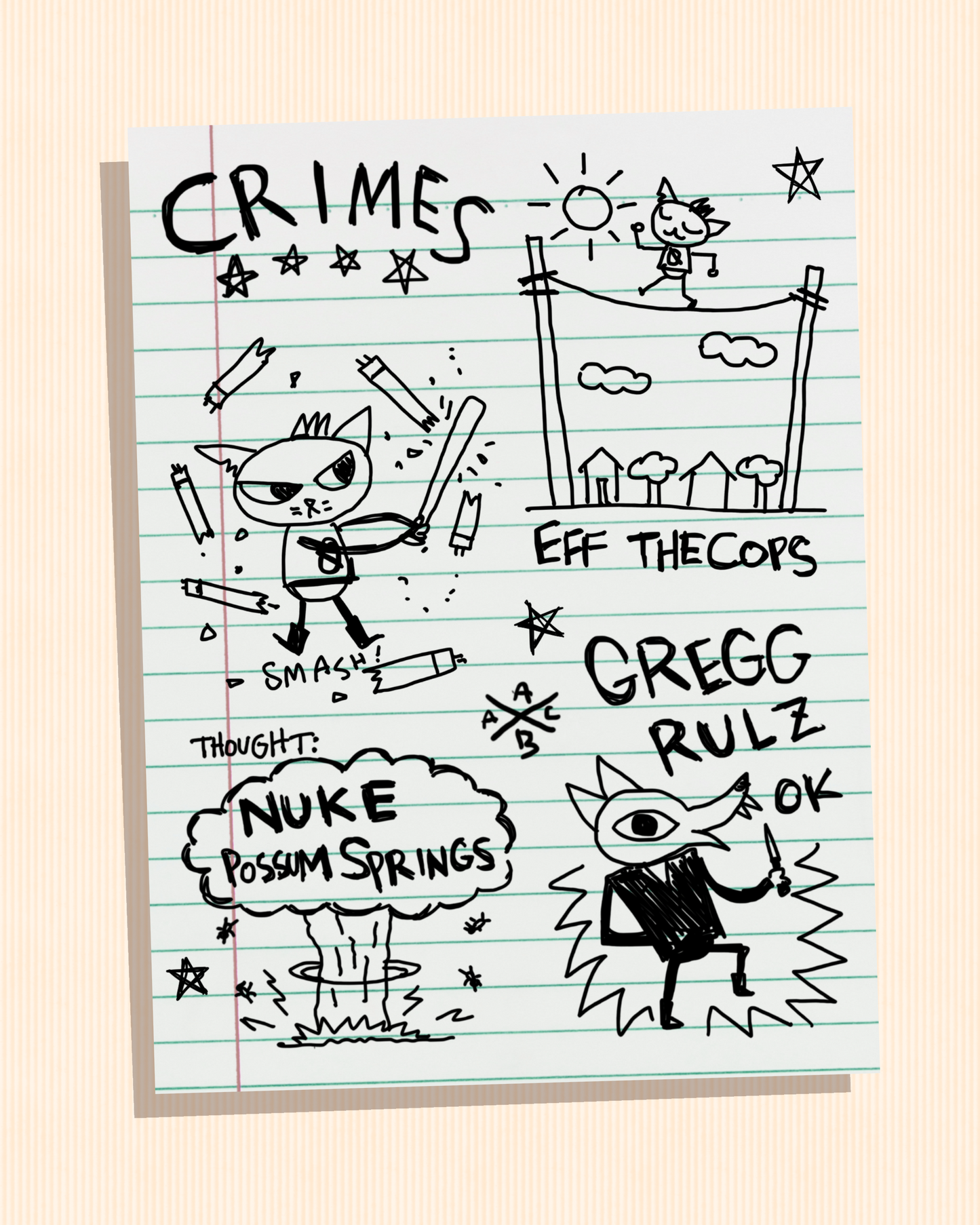 Crimes | Night in the Woods Sticker Sheet