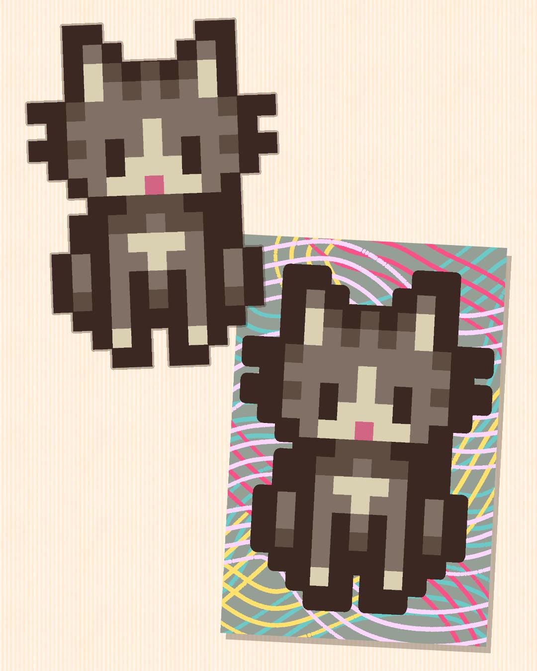 Stardew Valley Cat Sticker Large Size SDV Big Gamer Kitten Pet Decal Pixel Art