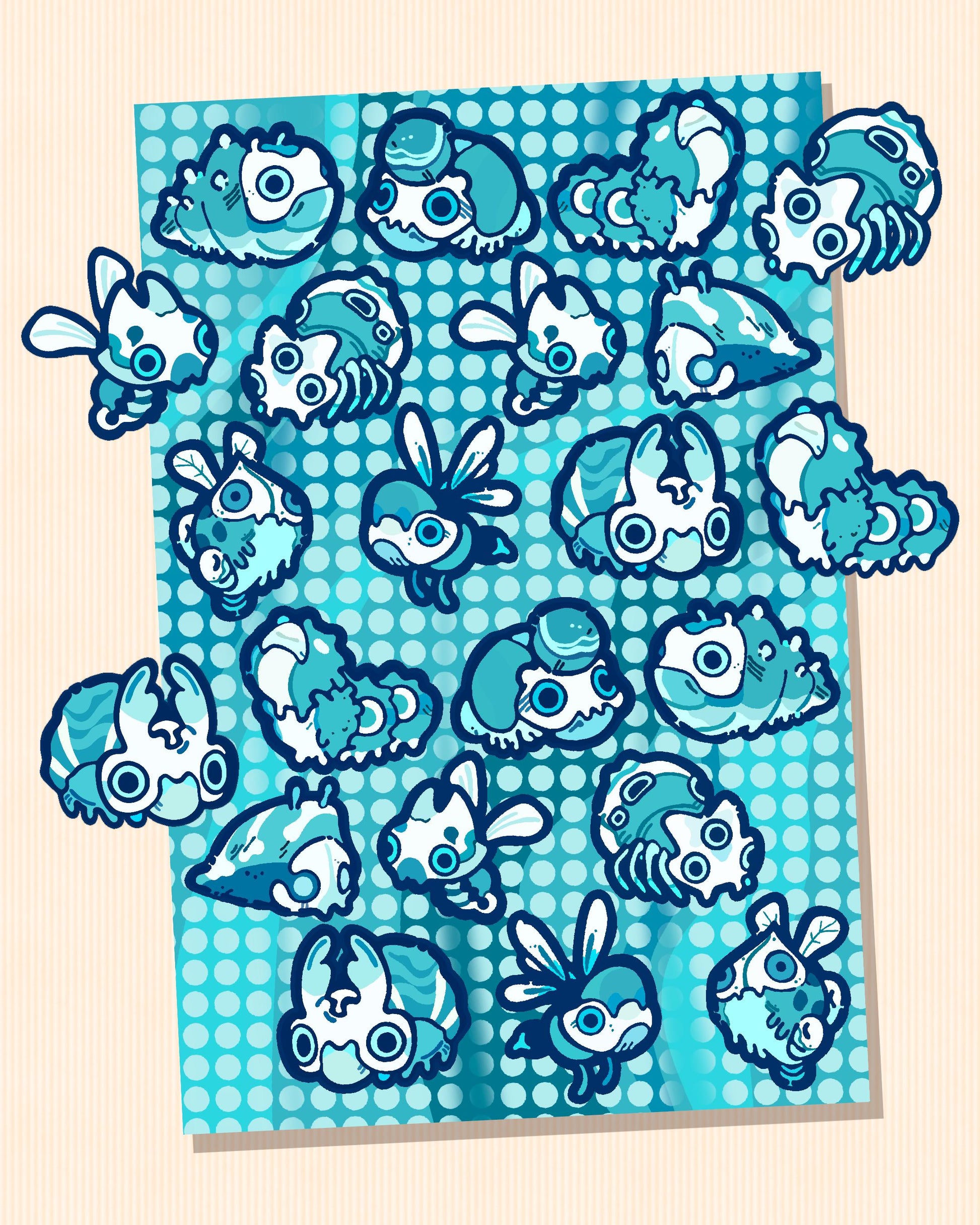 Cozy Grove Mythical Winter Critters – Holographic Sticker Sheet for Planners & Journals a Unique Cozy Gamer Gift Bugs Bugcatching Collection