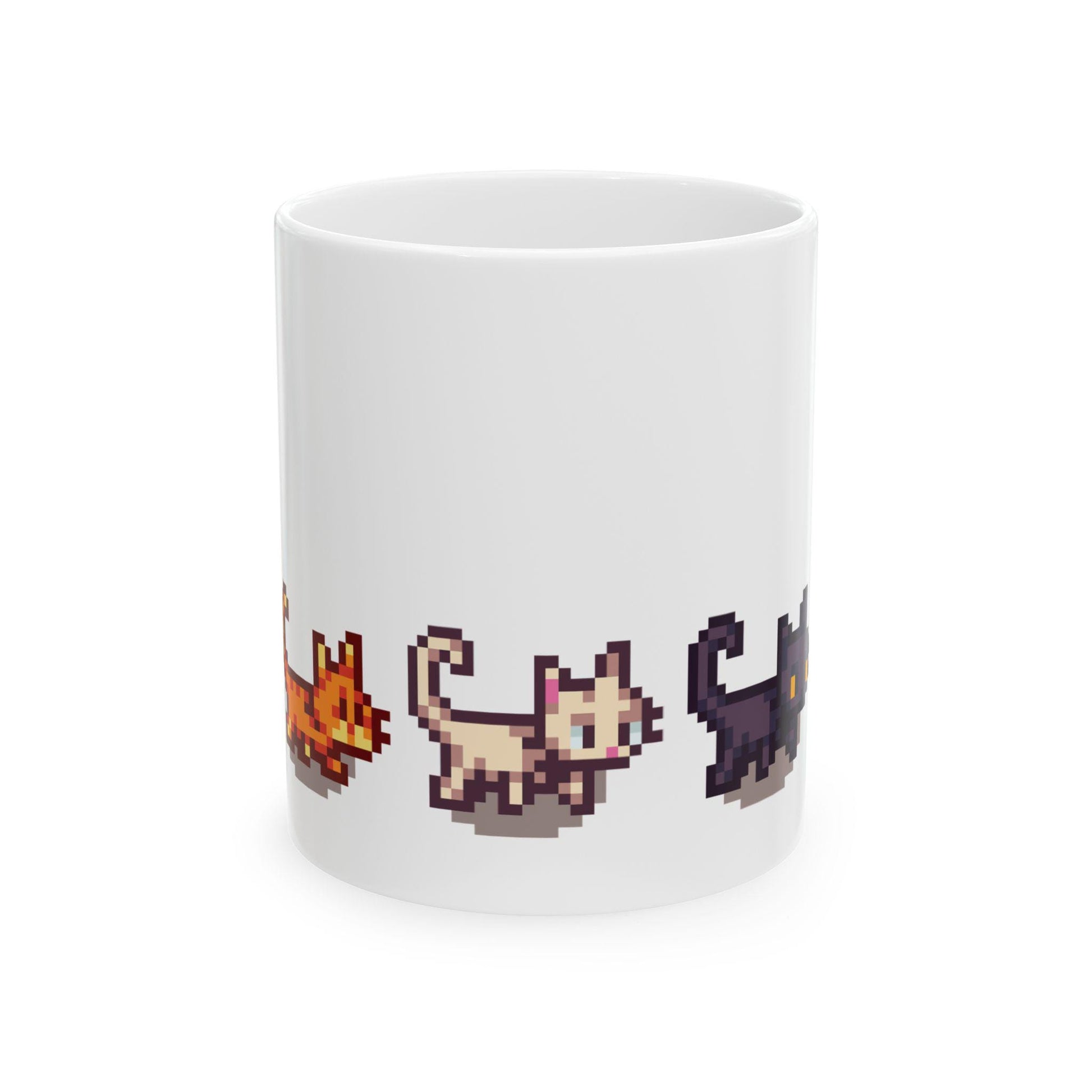 Stardew Valley Cat Parade Mug - 11oz Ceramic Coffee Cup, Cute SDV Cozy Gamer Gift, Farmhouse Cat Lover Gift, Dishwasher & Microwave Safe