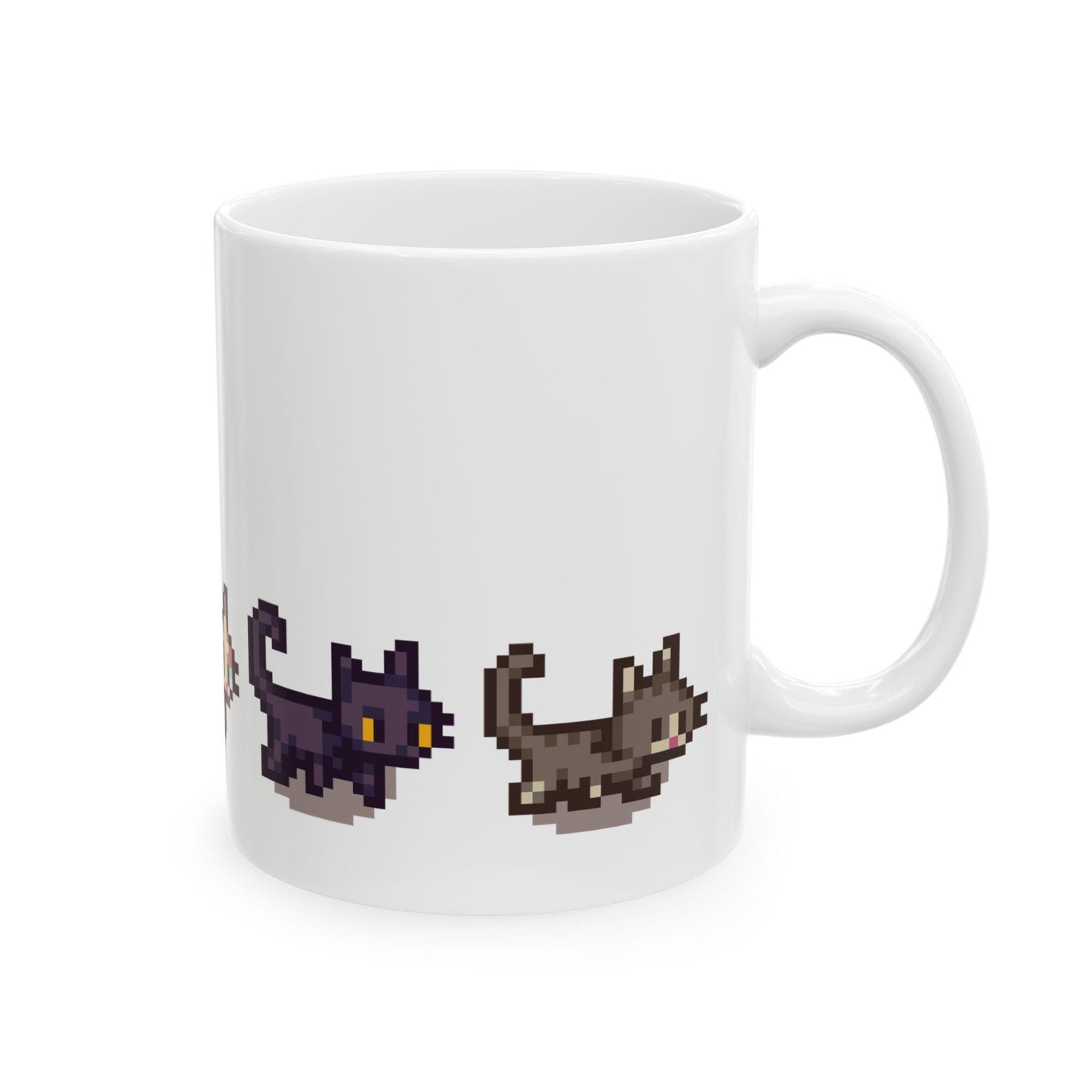 Stardew Valley Cat Parade Mug - 11oz Ceramic Coffee Cup, Cute SDV Cozy Gamer Gift, Farmhouse Cat Lover Gift, Dishwasher & Microwave Safe