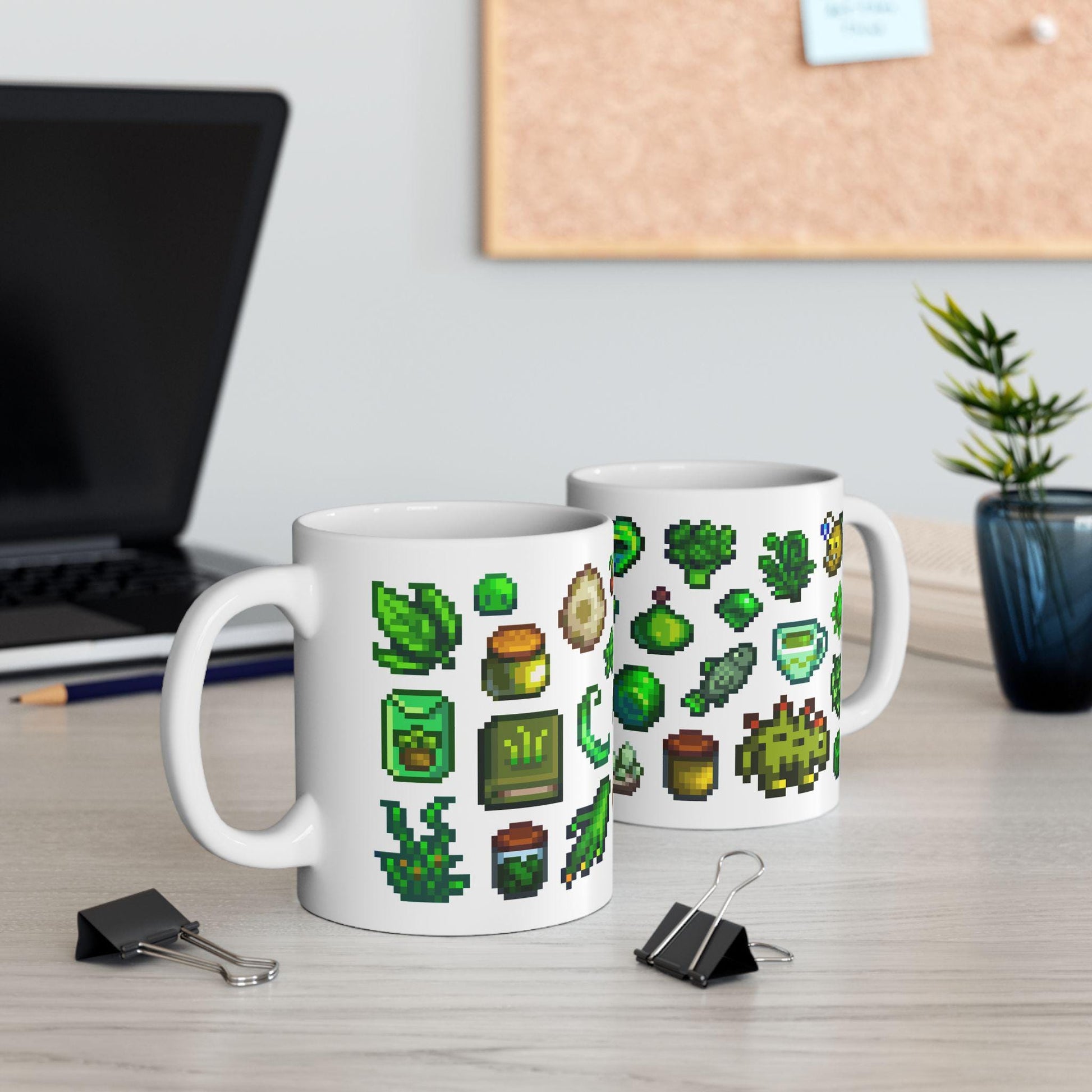 Stardew Valley Green Aesthetic Mug - Dinosaur, Sushi, Crops, Strange Doll, Wumpus, Funny Fish, Green Tea