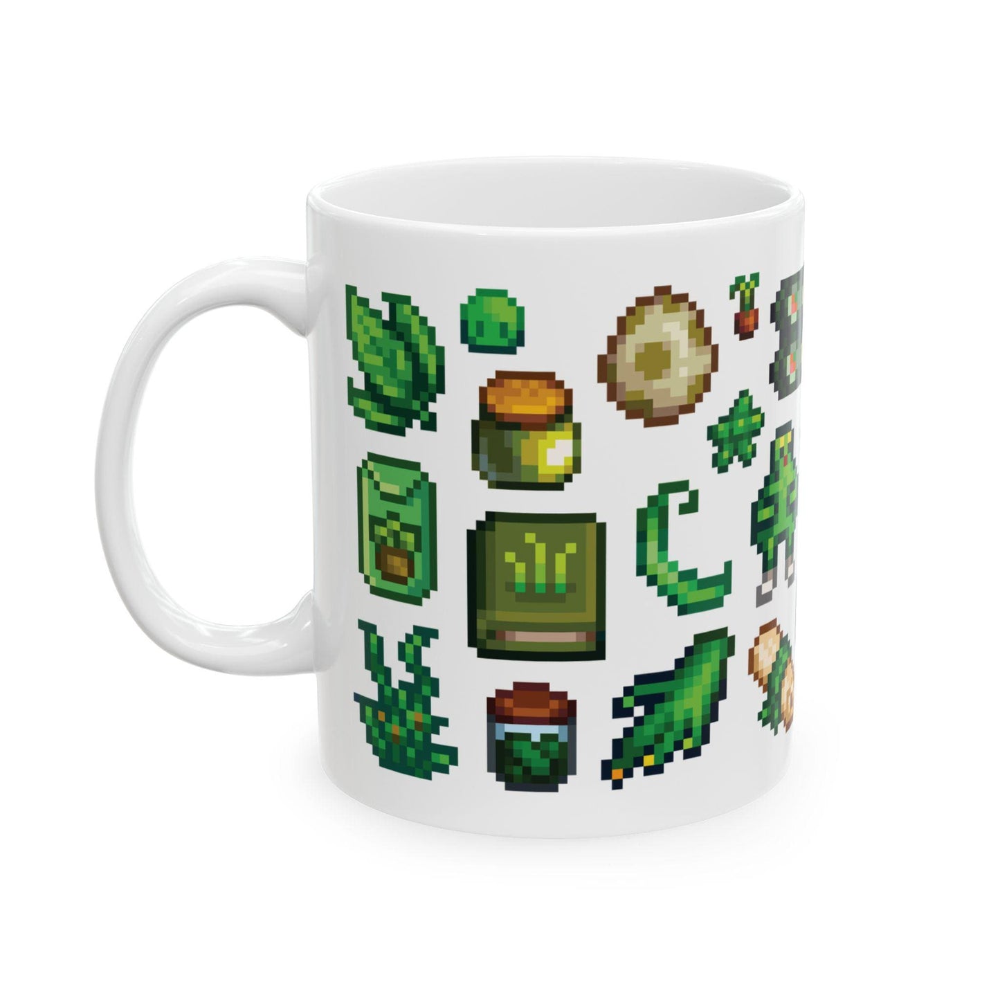 Stardew Valley Green Aesthetic Mug - Dinosaur, Sushi, Crops, Strange Doll, Wumpus, Funny Fish, Green Tea
