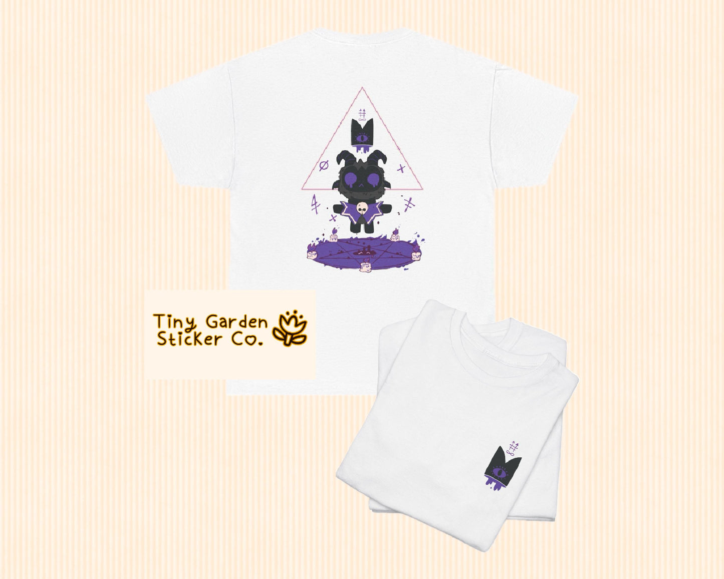 Cult of the Lamb - Blood Ritual (Goat Version) Unisex T-Shirt | COTL Inspired Graphic Tee, Occult Back Print, Crown Chest Detail