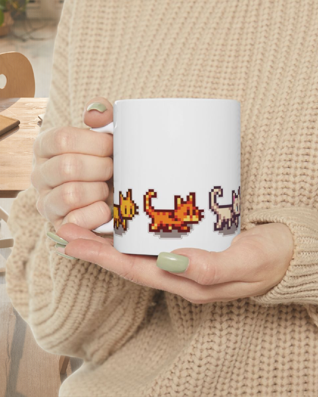 Cat Parade! Sticker Style Printed Mug