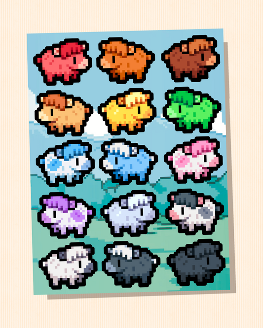 Baby Cows | Fields of Mistria Sticker Sheet