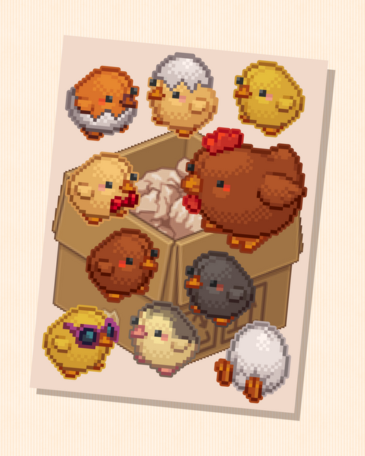 Chicken Family | Unpacking Sticker Sheet