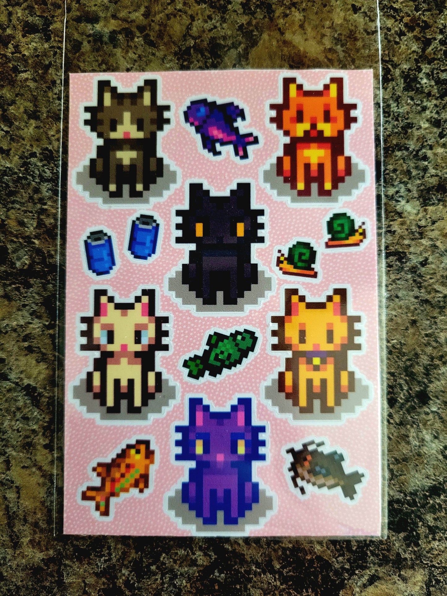 Stardew Valley Cats Sticker Sheet | Adorable SDV Cat Stickers for Decor, Planners, Gifts & More - Includes 6 Unique Cat Designs