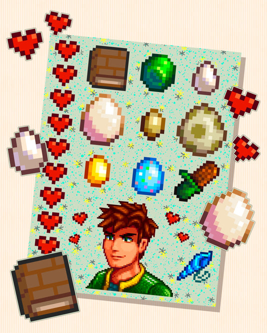 Stardew Valley - Alex Character Personality Sticker Sheet | SDV Sticker - Football Boyfriend