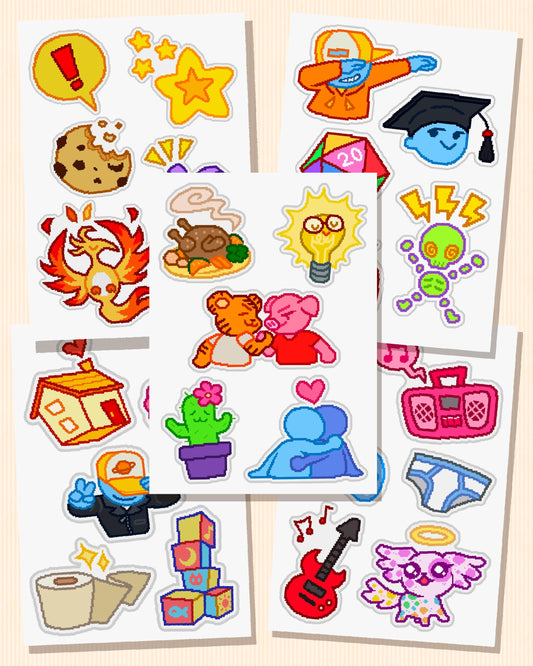 Unpacking Achievement Stickers - Gaming Sticker Sheet - Unique Rare