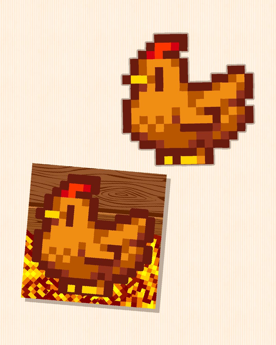 Stardew Valley Chicken Large Size Brown Stickers Big Decal