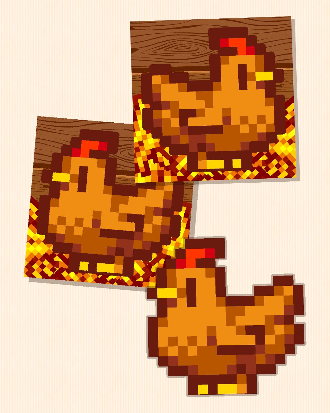 Stardew Valley Chicken Large Size Brown Stickers Big Decal