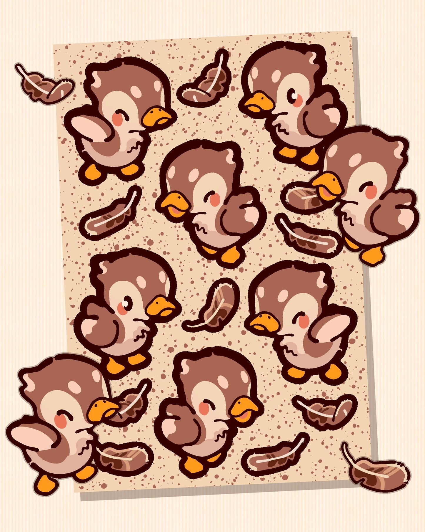 Cozy Grove Spring Festival Duckling Sticker Sheet – Adorable Ducks Feathers for Journals, Planners, Craft, Scrapbook Cute Animal Aesthetic