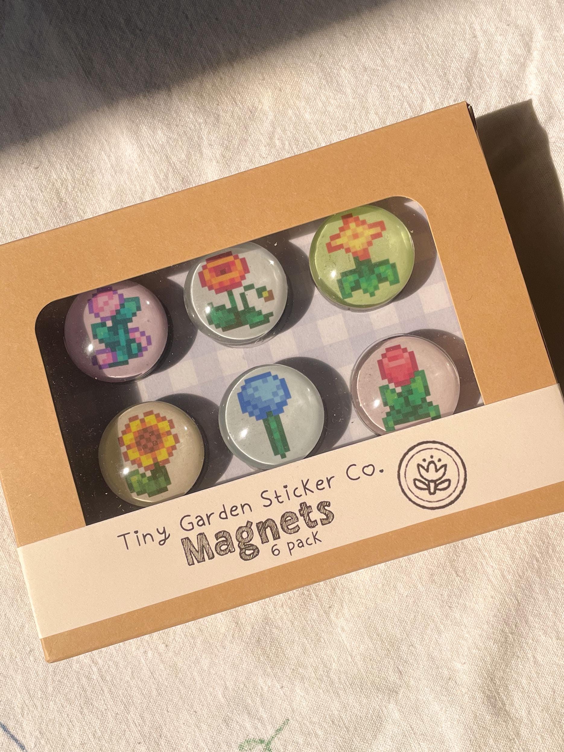 Stardew Flower Magnets - Stardew Valley Magnets Set - Sunflower, Poppy, Tulip, Blue Jazz, Spangle, Fairy Rose - Make a Unique Gift