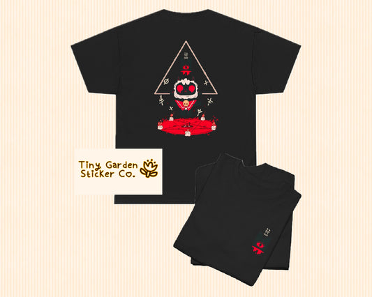 Cult of the Lamb - Blood Ritual Unisex T-Shirt | COTL Inspired Graphic Tee, Occult Back Print, Crown Chest Detail