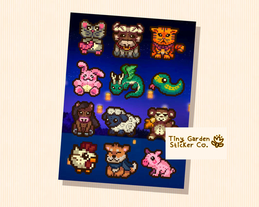 Sun Haven New Years Festival Sticker Sheet – Zodiac Animals Lunar New Year Celebration Stuffed Animal Toys