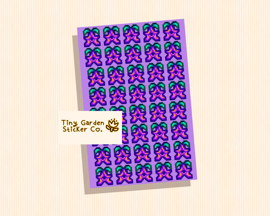 Stardew Valley Mini Stardrops Sticker Sheet | Holographic Miniature Stickers SDV Stardrop, Iridium Sparkle, Rare Fruit
