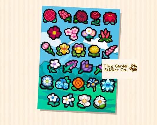 Fields of Mistria – Flower Collection Sticker Sheet | 27 Flowers Included