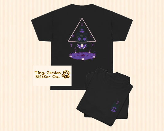 Cult of the Lamb - Blood Ritual (Goat Version) Unisex T-Shirt | COTL Inspired Graphic Tee, Occult Back Print, Crown Chest Detail