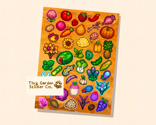One Lonely Outpost Crops Sticker Sheet – Cute Unique Stickers for Journals, Planners, and Gifts - Cozy Gaming Decor