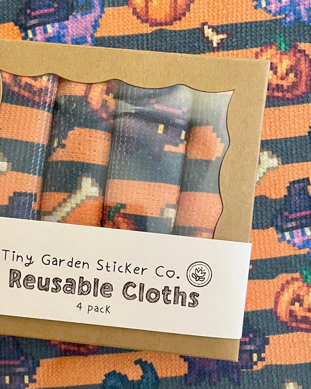 Halloween Cats Collection — Stardew Valley Inspired Microfiber Cloth Set | Black and Purple Iridium Witch Hat Cats Design, Set of 4, 12x12